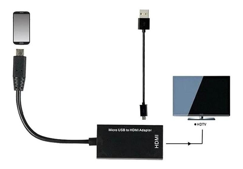 Imagem de Cabo Adaptador Micro Usb V8 Para Hdmi Mhl Espelhamento Tv