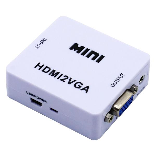 Imagem de Cabo Adaptador Mini Conversor HLD HDMI para VGA com Saida de Audio 1080P