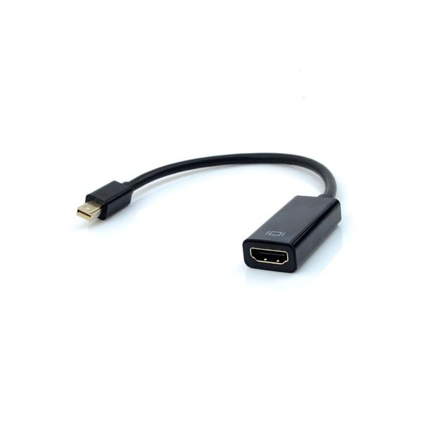 Imagem de Cabo Adaptador Mini Displayport P/ HDMI  Modelo ADP-104BK PlusCable Cabo: 15 Cm, Vídeo 3D, DisplayPort 1.1 para HDMI 1.4