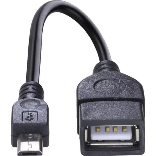 Imagem de Cabo Adaptador Otg Micro A Macho X Usb Fêmea 15 Cm