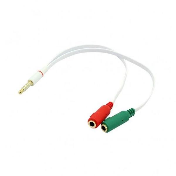 Imagem de Cabo Adaptador P3 Macho para 2 P2 Fêmea - Fone e Microfone para Headset