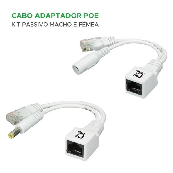 Cabo Adaptador Poe Macho X Fêmea Branco Connect Pro 018-0156 - CPRO Imagem de Cabo Adaptador Poe Macho X Fêmea Branco Connect Pro 018-0156