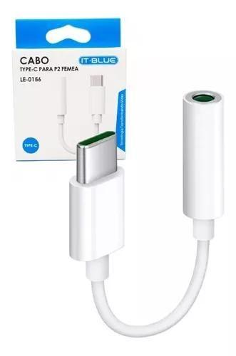 Imagem de Cabo Adaptador Tipo C Usb-c Para Fone Ouvido P2 Femea 3.5mm