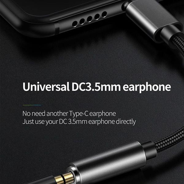 Imagem de Cabo Adaptador Tipo C Usb-c Para Fone Ouvido P2 P3 3.5mm Nylon