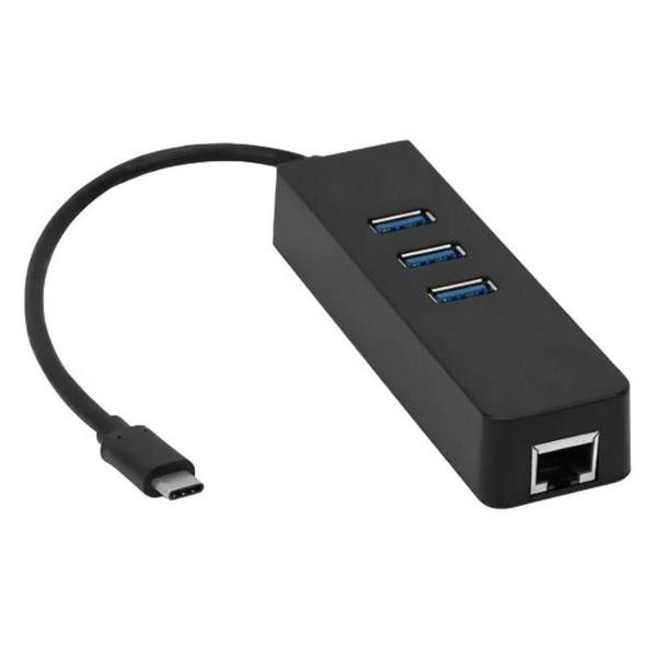 Imagem de Cabo Adaptador TIPO-C x RJ45 Gigabit com HUB USB 3.0