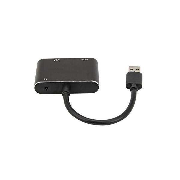 Imagem de Cabo Adaptador USB 3.0 Para HDMI e VGA + Áudio 4K