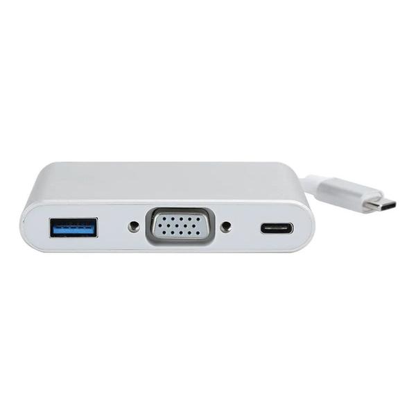 Imagem de Cabo Adaptador USB-C 3.1 Type-C 3 em 1 (VGA/USB-C/USB 3.0)