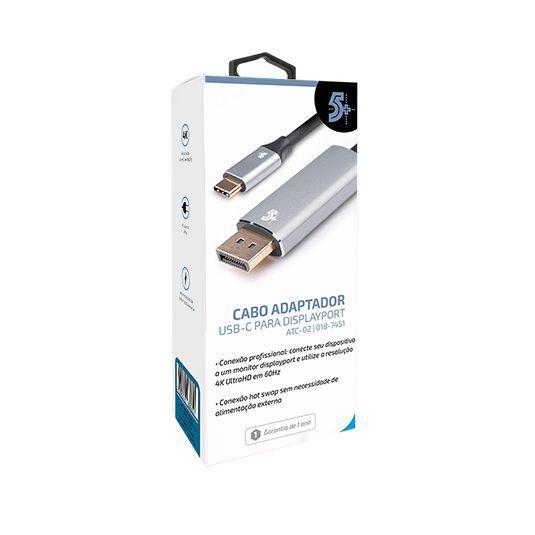 Imagem de Cabo Adaptador USB C-P/Displayport 4K UltraHD  60HZ  De Conexão Profossional