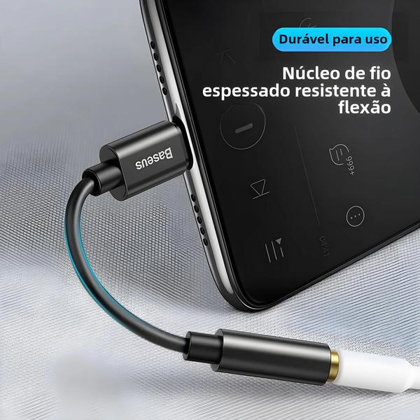 Imagem de Cabo Adaptador USB-C para 3,5mm AUX - Compatível com Huawei, Xiaomi e Mais