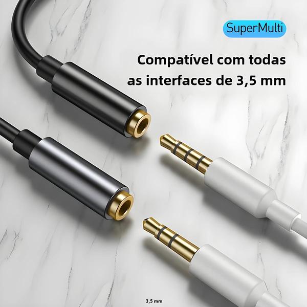 Imagem de Cabo Adaptador USB-C para 3,5mm Auxiliar - Compatível com Huawei P20, Xiaomi Mi 10 e Outros