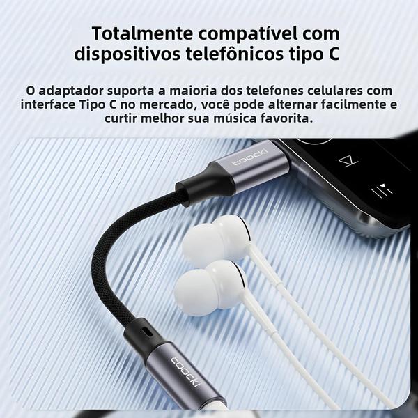 Imagem de Cabo Adaptador USB C Para Fone De Ouvido De 3,5 Mm Para Huawei Xiaomi Samsung Toocki AUX Audio