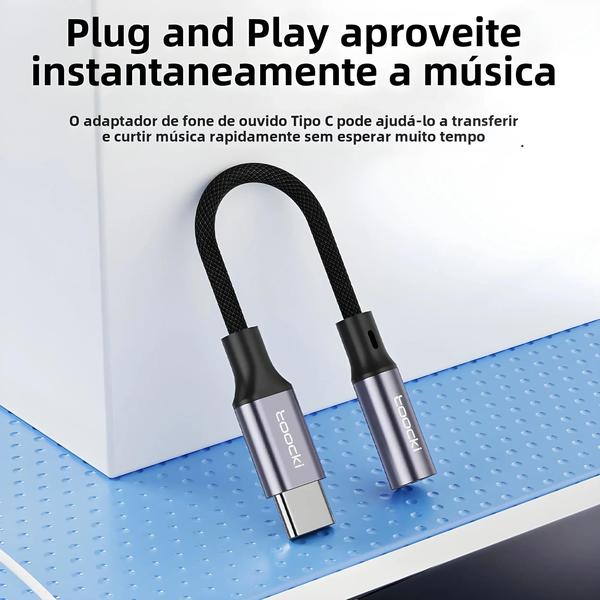 Imagem de Cabo Adaptador USB C Para Fone De Ouvido De 3,5 Mm Para Huawei Xiaomi Samsung Toocki AUX Audio