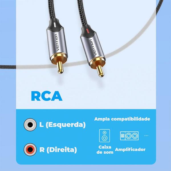 Imagem de Cabo Adaptador USB C Para RCA Notebook Celular 3m Vention