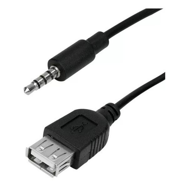 Imagem de Cabo Adaptador Usb Femea P2 Macho Entrada Auxiliar Som Carro