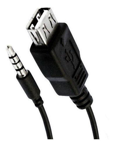 Imagem de Cabo Adaptador Usb Femea P3 Macho Entrada Auxiliar 1,5m