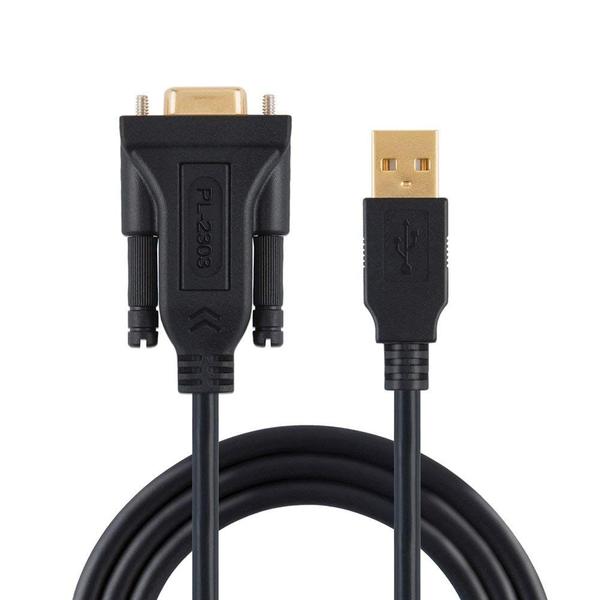 Imagem de Cabo adaptador USB para RS232, chipset PL2303, 2m, preto