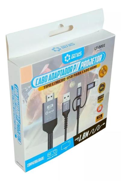 Imagem de Cabo Adaptador Usb Tipo C Micro Usb Lightning X Hdmi Lotus