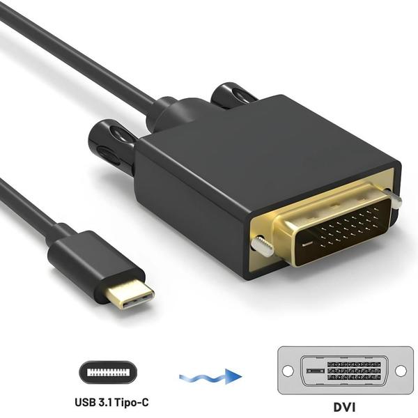 Imagem de Cabo Adaptador USB Tipo C para DVI Macho 4K 60Hz