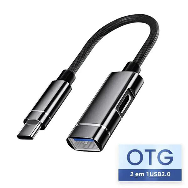 Imagem de Cabo Adaptador USB Tipo C para USB OTG - Carregamento Rápido 10W (480mbps)