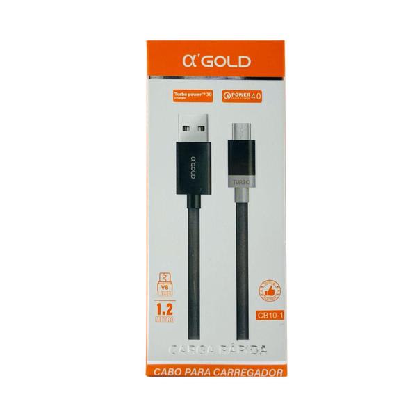 Imagem de Cabo AlphaGold  Micro USB V8 1.2 Metros