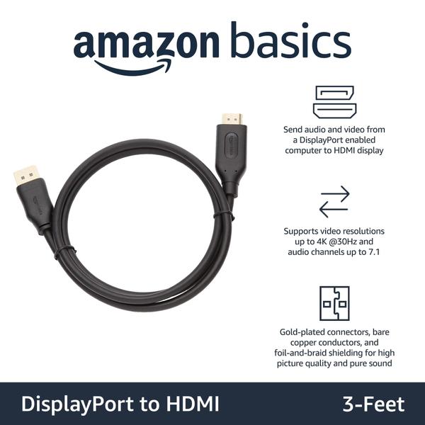 Imagem de Cabo Amazon Basics DisplayPort (fonte) para HDMI (monitor)