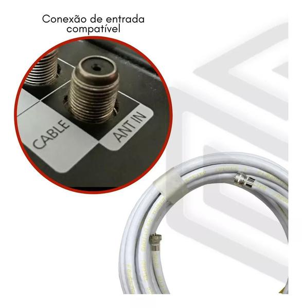 Imagem de Cabo Antena Rg06 Br Coaxial Montado 10Mts -