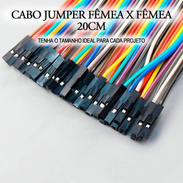 Imagem de Cabo Arduino Wire Jumper Fêmea X Fêmea 20 Cm 40 Fios Pçs