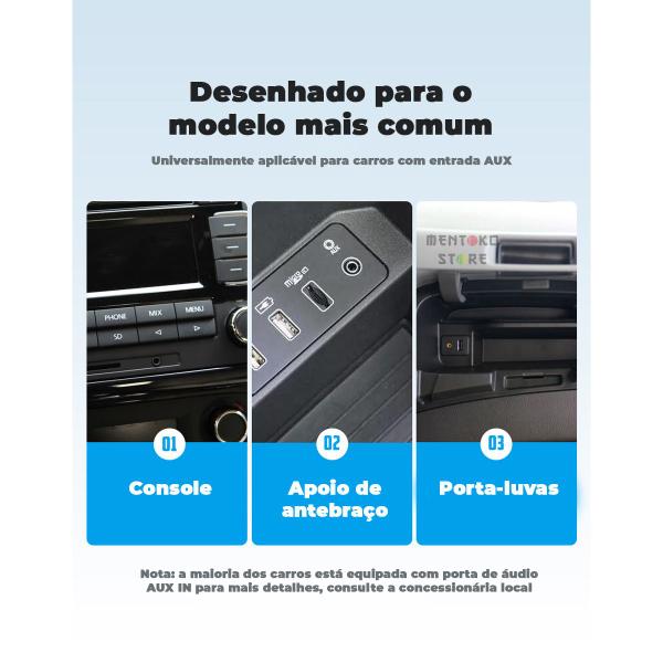 Imagem de Cabo Audio Auxiliar P3 3,5mm Carro Estereo Som 1,5m Vention