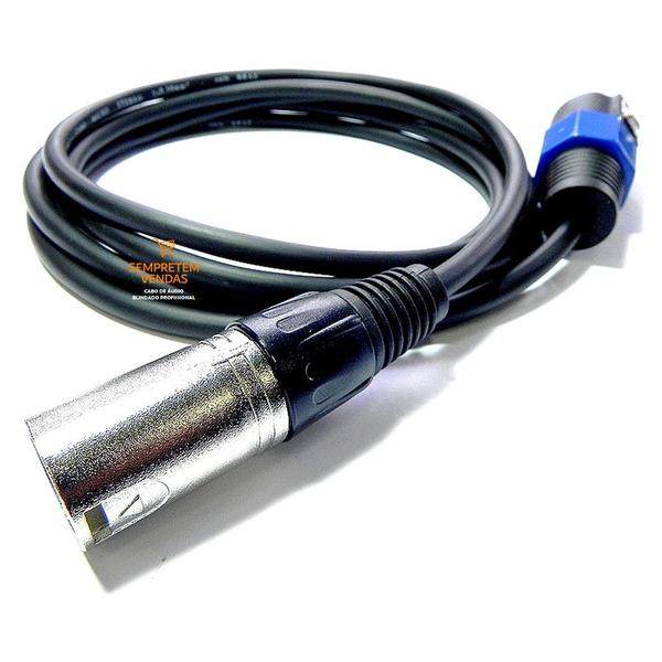 Cabo Áudio Blindado Canon XLR Macho Speakon Macho 9 Metros - Sempretemvendas Imagem de Cabo Áudio Blindado Canon XLR Macho Speakon Macho 9 Metros