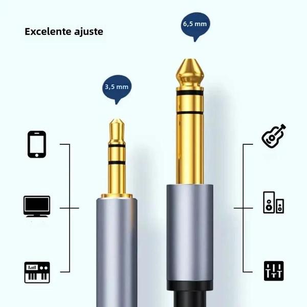 Imagem de Cabo Áudio Estéreo 6,35mm (1/4") para 3,5mm - 4 Pés - Para Guitarra, iPod e Laptop