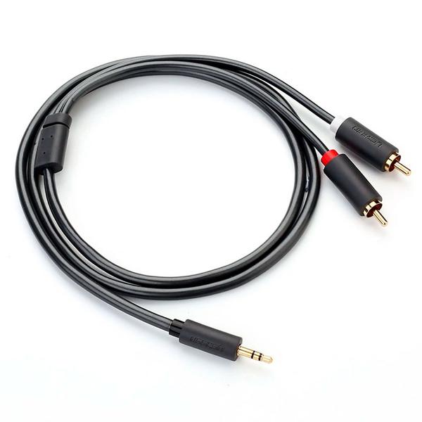 Imagem de Cabo Áudio Ugreen 3.5mm para 2RCA Macho/Fêmea 1.5M Preto Performance Sonora 