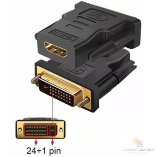 Imagem de Cabo Audio Video Adaptador Hdmi Reforçado Plug Dvi Macho