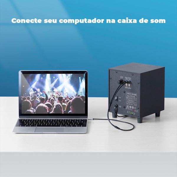 Imagem de Cabo Auxiliar Audio P2 Estereo Para Rca Som Dj 50cm Vention