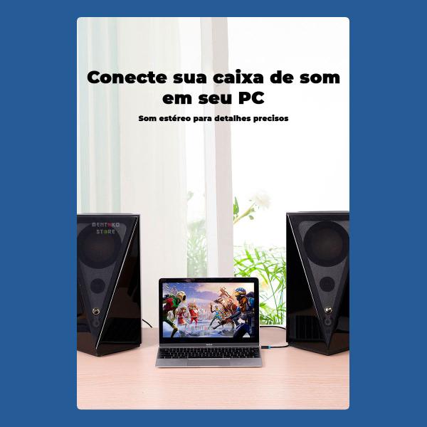 Imagem de Cabo Auxiliar Audio P2 Para Rca Blindado Dj Som 2m Vention