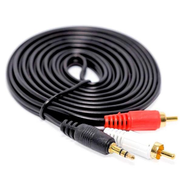 Imagem de Cabo Auxiliar P2 Macho X 2 Rca 1,5m Som Estéreo Audio Phone - New day