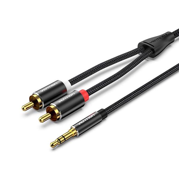 Imagem de Cabo Auxiliar P2 X 2 Rca Stereo Blindado 2 Metros Vention