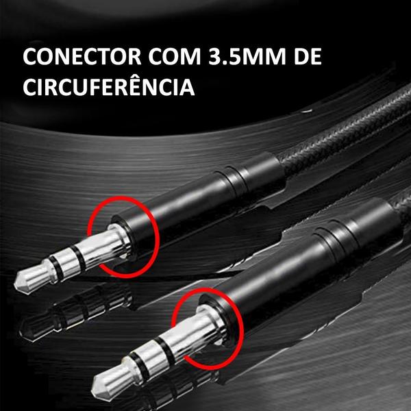 Cabo Auxiliar P2xP2 1,80 Stereo Istrumento Musical Projetor