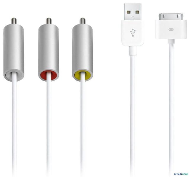 Imagem de Cabo AV Apple Composite com conectores de áudio e USB