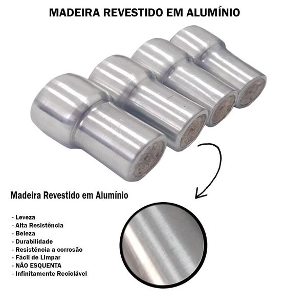 Imagem de Cabo Botão  Alumínio Espeto Coração 50 Unidades Furo 3mm