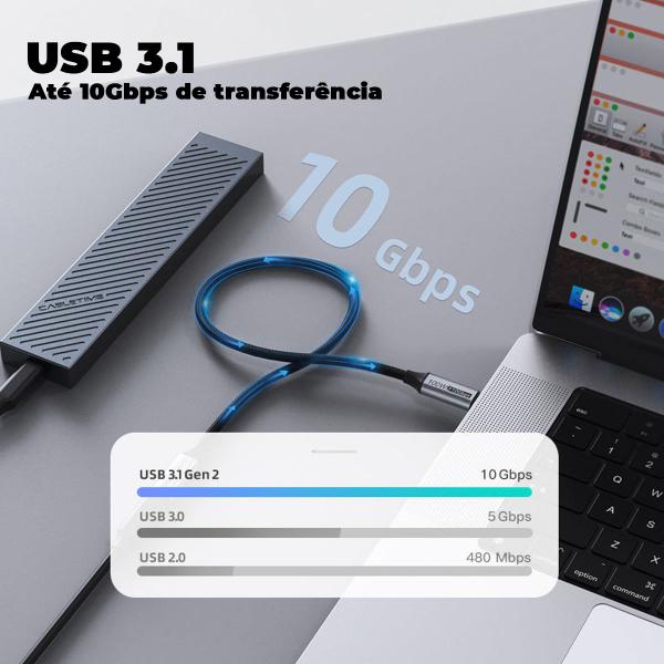 Imagem de Cabo CableTime Extensor Extensão USB C 3.1 4K 10Gbps 1m