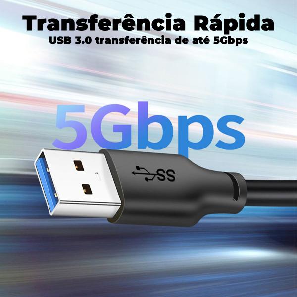 Imagem de Cabo CableTime USB C Para USB A 3.0 Carregamento Rápido 1,5m