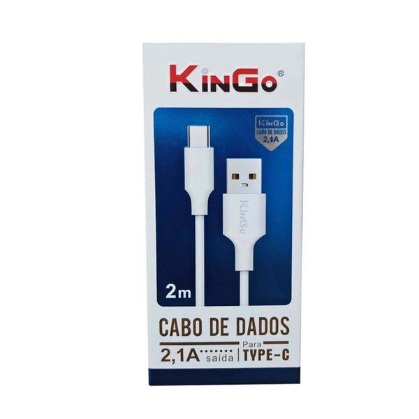 Imagem de Cabo Carregador 2 Metros Branco Reforçado USB Tipo C  - KinGo