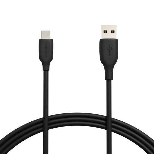 Imagem de Cabo carregador Amazon Basics USB-C para USB-A 2.0 Fast 6 pés preto