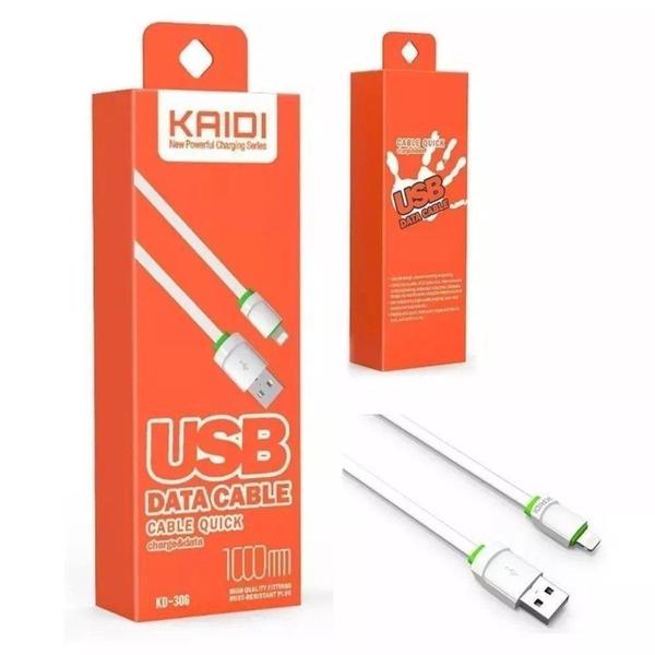 Imagem de Cabo Carregador Dados Usb Lightning Turbo Rápido Reforçado - Kaidi