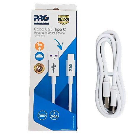 Imagem de Cabo carregador e dados usb type c 3.0 a 1m caus-100c- proeletronic