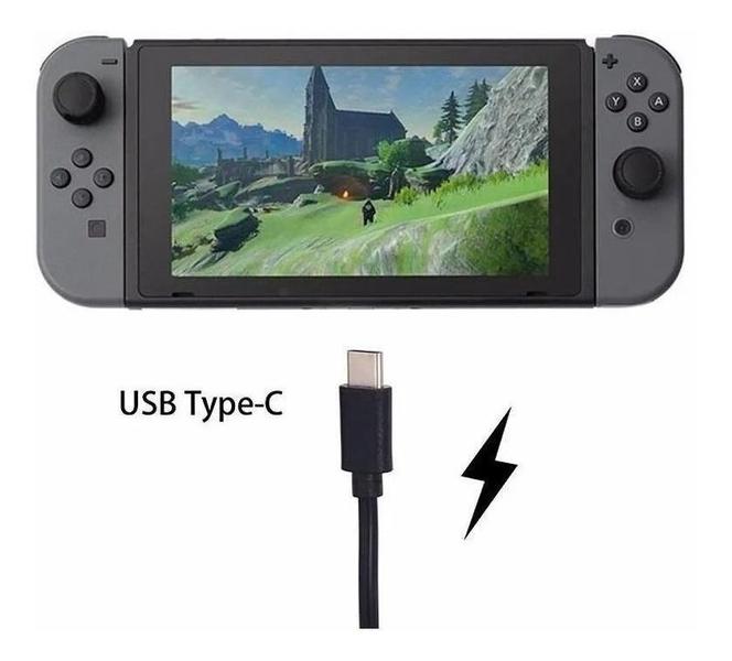 Imagem de Cabo Carregador Para Nintendo Switch Usb 3.0 Tipo C 180cm