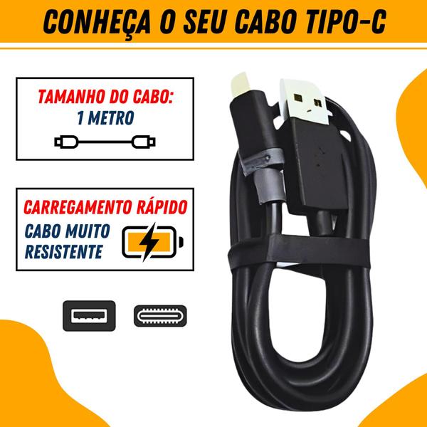 Imagem de Cabo Carregador Turbo 1 metro Para Motorola G22 G20 G10 G9 G8 G7