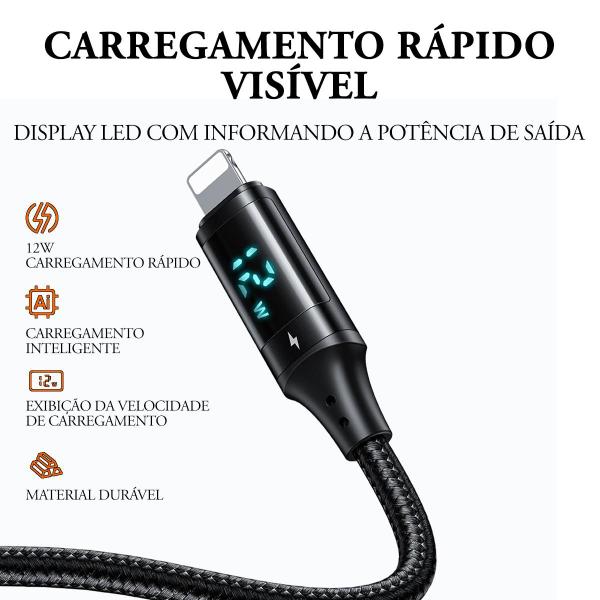 Imagem de Cabo Carregador Usb-A Para Lightning 1 Metro Display Mcdodo