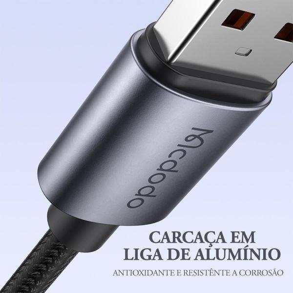 Imagem de Cabo Carregador Usb-A Para Lightning 1 Metro Led 3A Mcdodo