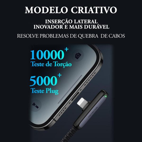 Imagem de Cabo Carregador USB A Para Lightning 90 1m Com Led Mcdodo